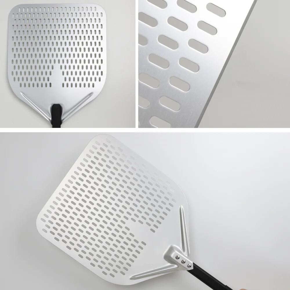 Pizza Perforated Shovel Paddle - ShortLong Handle Baking Tool for Oven