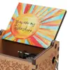 Music Box You Are My Sunshine Rotary Handle Wooden Mini Mechanical Musical Box Love Themed Manual Music Box Desktop Decoration 5