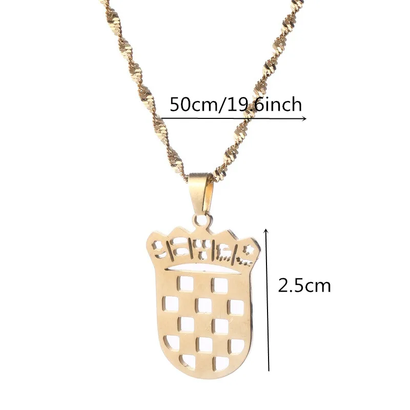 Croatia Flag Pendant Necklaces for Women Men Croatian National Symbol Jewelry 4