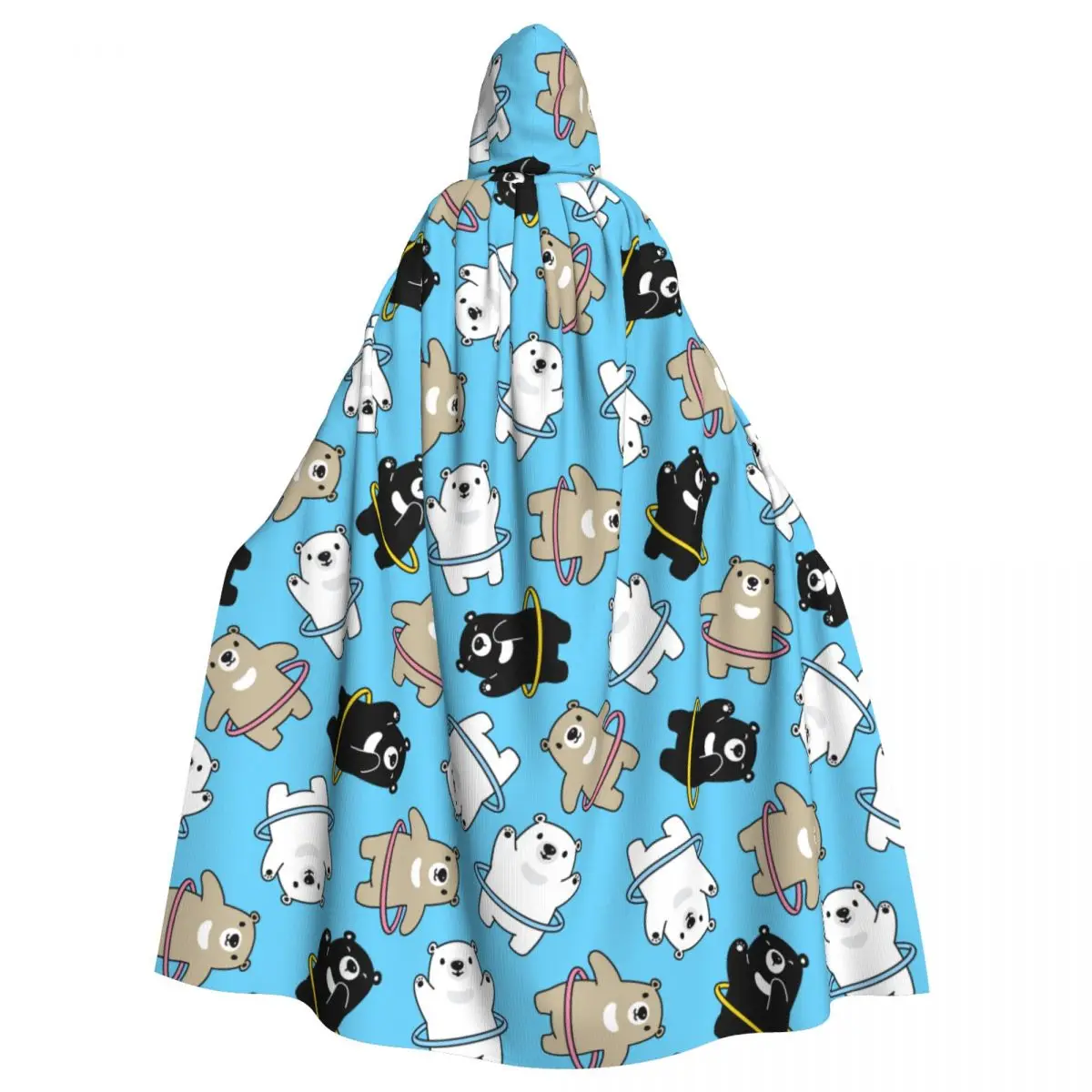 

Плащ с капюшоном унисекс, Полиэстеровая накидка ведьмы, аксессуар для костюма, белого медведя с Hula Elf Purim