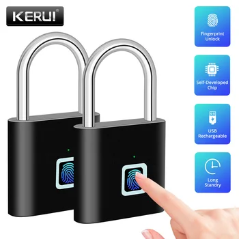 Tongwode Keyless USB Charging Fingerprint Lock Smart Padlock Waterproof 0.2s Unlock Portable Anti-theft Electronic Door Lock 1