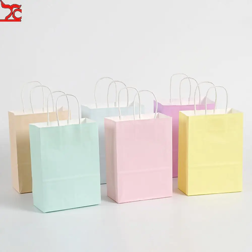 Macaron Paper Bags 20 Pcs Candy Gift Box Packaging Bags Kids Unicorn Birthday Party Decor Baby Shower Supplies Wedding Decor
