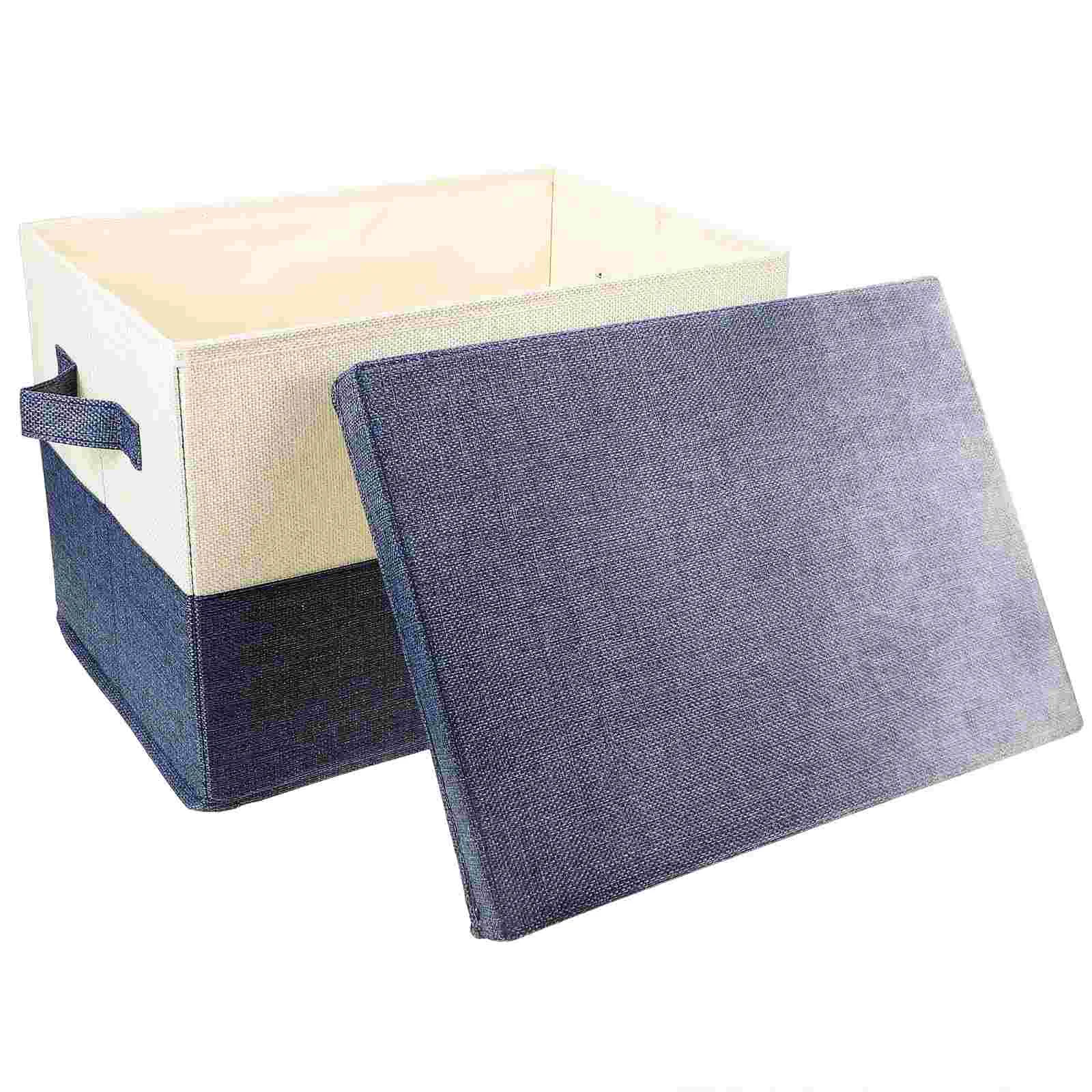 

Fabric Storage Basket Bins Cloth Sundry Cotton Collapsible Baskets Sundries Organizer Wardrobe Multipurpose Foldable Portable