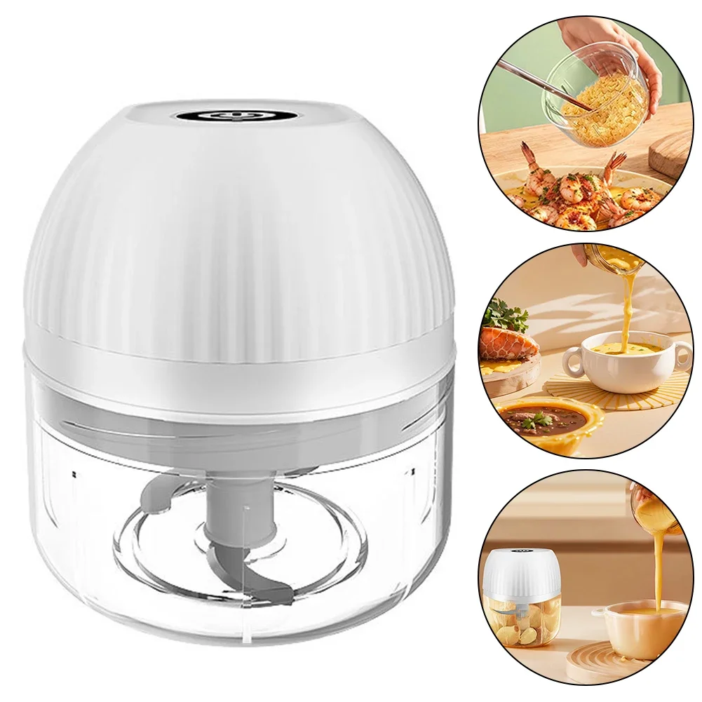 Electric Meat Grinder Home Garlic Pounder Catering Multifunctional Meat Grinder Small Chopper Food Safe Material 9.1*9.1*9cm 2