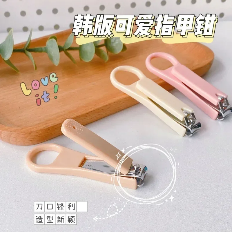 Korean INS Fashion Macaron Color Nail Clippers Cutter Baby Nail Care Trimmer Household Kids Girls Folding Nails Scissors