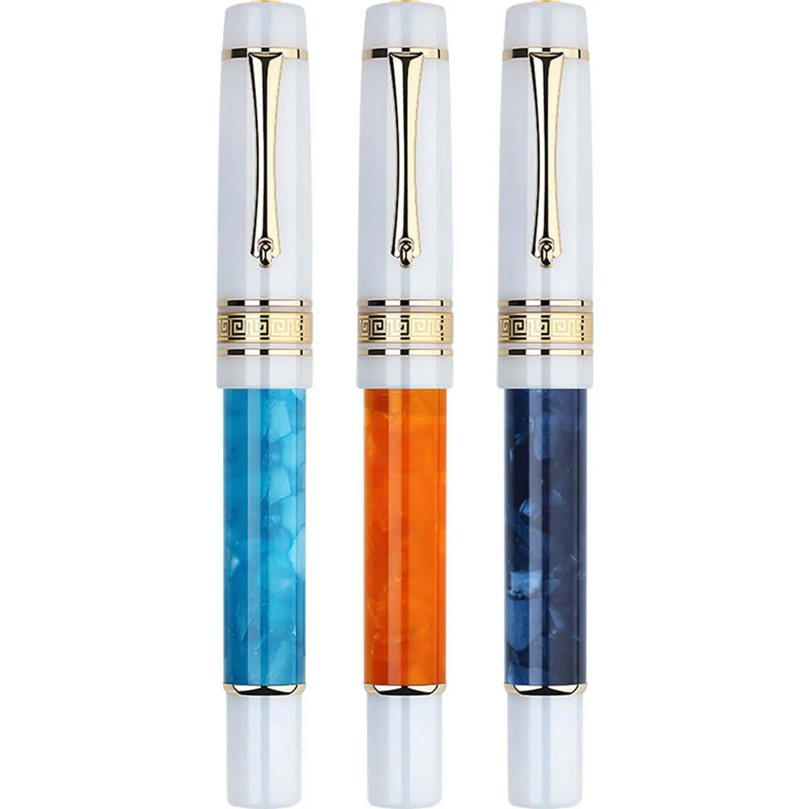 Elegant MAJOHN M400 Fountain Pen with Silver Nib and Ink Converter - Premium Resin Writing Instrument