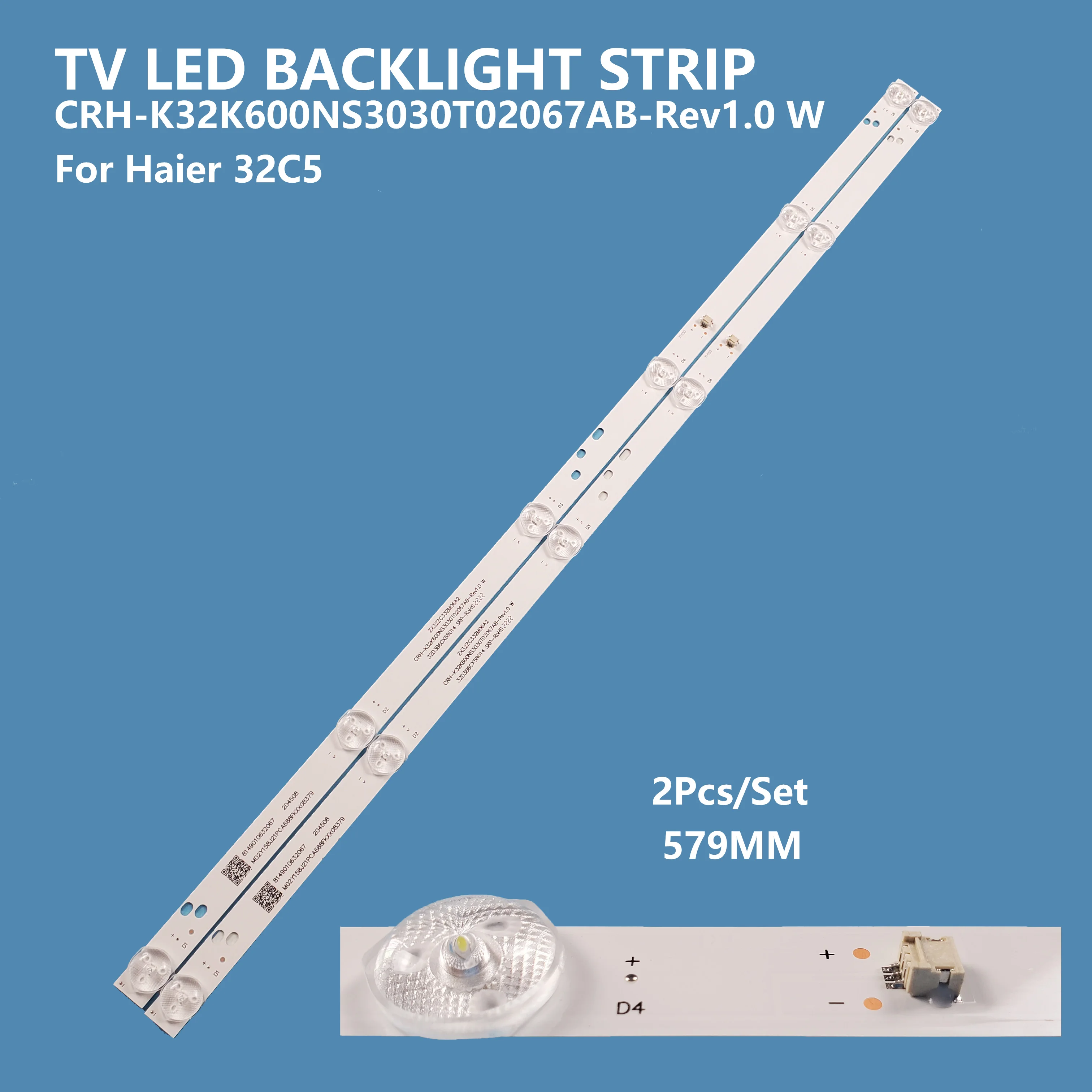 2PCS/set Led TV Backlight Strip CRH-K32K600NS3030T02067AB-Rev1.0 W For Haier 32C5 32 inch tv Bar Light Accessories for samsung 65inch aot 65 tv ua65nu7100 ua65nu7300 led tv strip light lcd backlight 2pcs led strip tv backlight