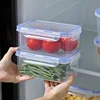 Sealed rectangular refrigerator storage box with lid Plastic crisper microwave-heated lunch box with lid 5