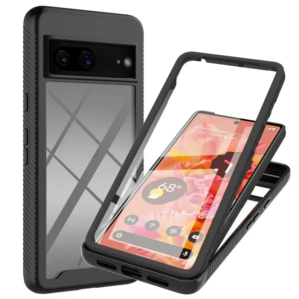 

Pixel 7 Pro 8 6A Shockproof Case Front Film Crystal Back Capa for Google Pixel 8 A Pixel7 7Pro 7A 8A 5G 360 Protect Phone Cover