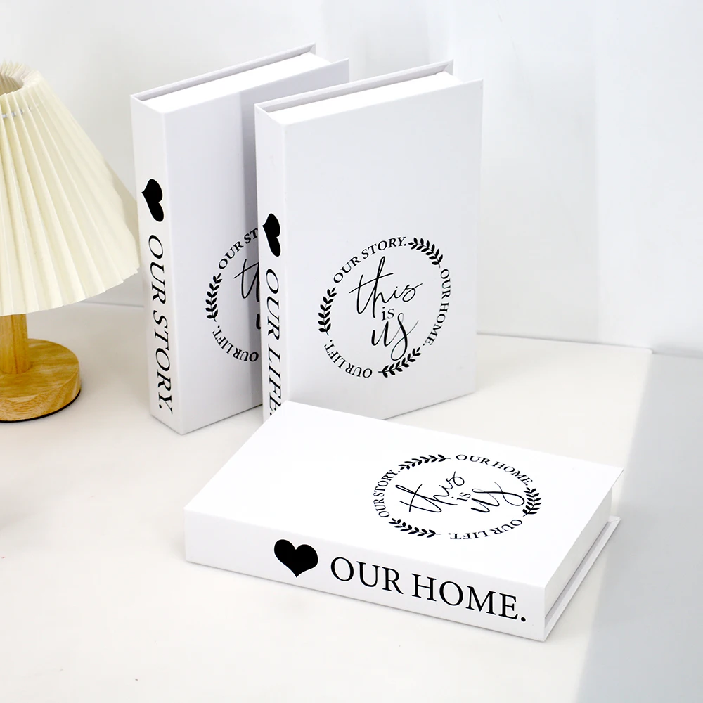 3pcs/Set Modern Fake Books Decoration White Color Simulation Book Home Decor Club Hotel Model Living Room Props Books Decor 2