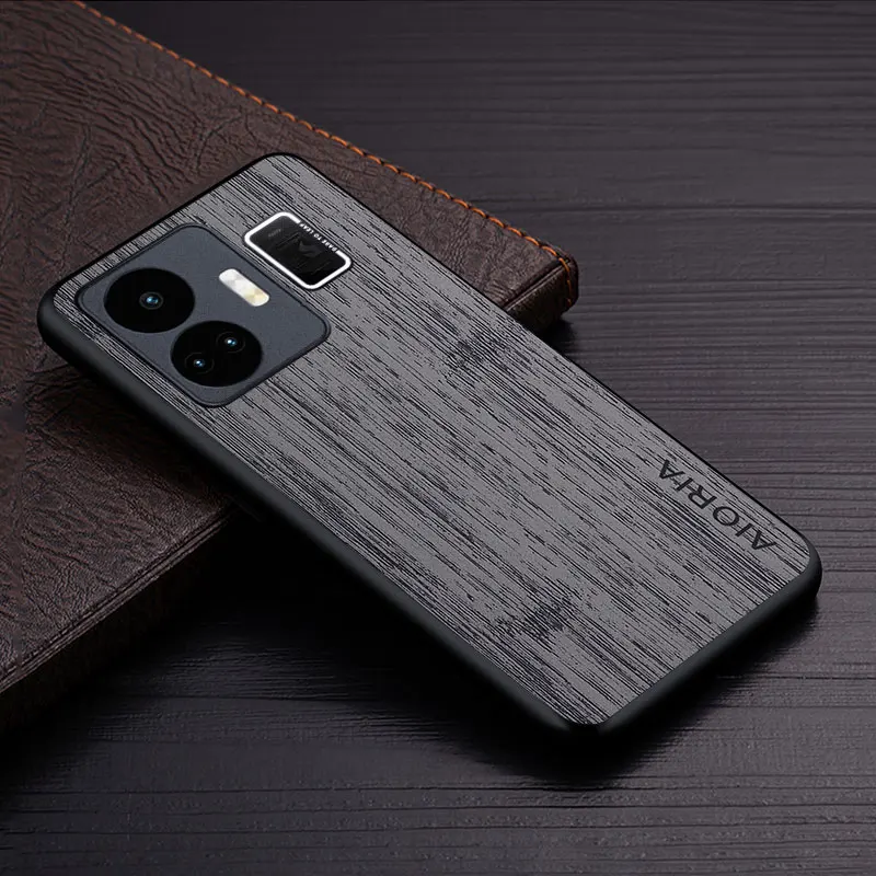 Luxury Bamboo Wood Pattern Leather Phone Cover