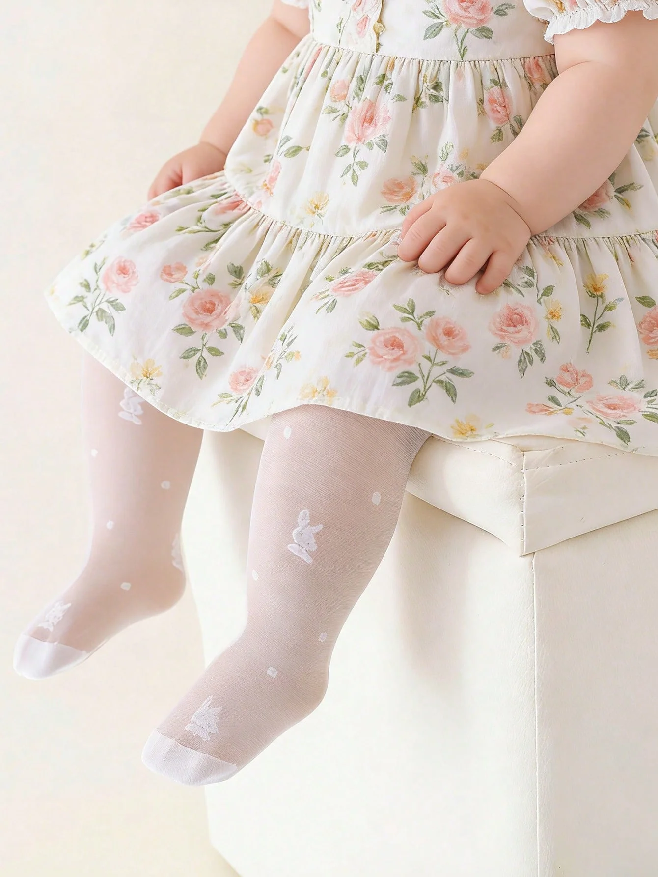 4 Paar süße, niedliche Hasen-Socken für Kleinkinder, atmungsaktive Seidenstrümpfe für den Alltag von Mädchen im Alter von 0-72 Monaten, Frühling und Sommer – Detail 10