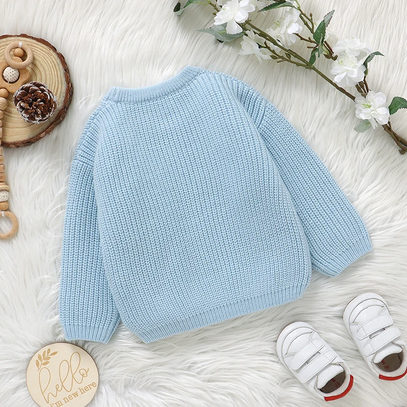 Baby Sweater Knitted Newborn Kid Clothing Fashion Embroidered Letters Tops Outerwear Infant Girl Boy Pullover Long Sleeve Autumn baby girls sweater cashmere sweater