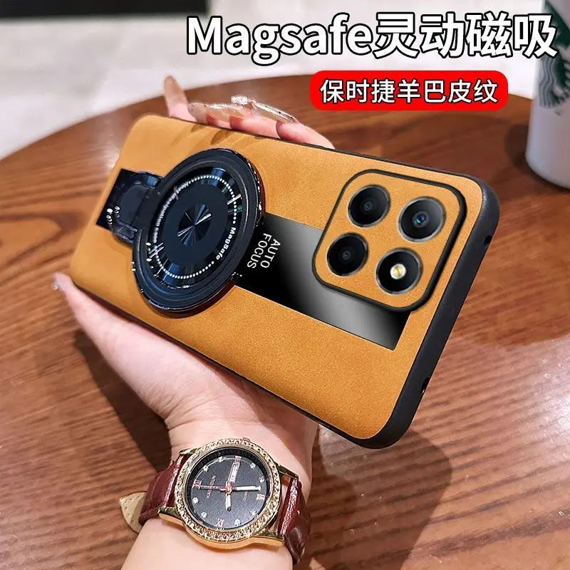 Smartphone Business Style Stand Case - Premium Colored Leather, Skin-Friendly, Anti-Fall Design
