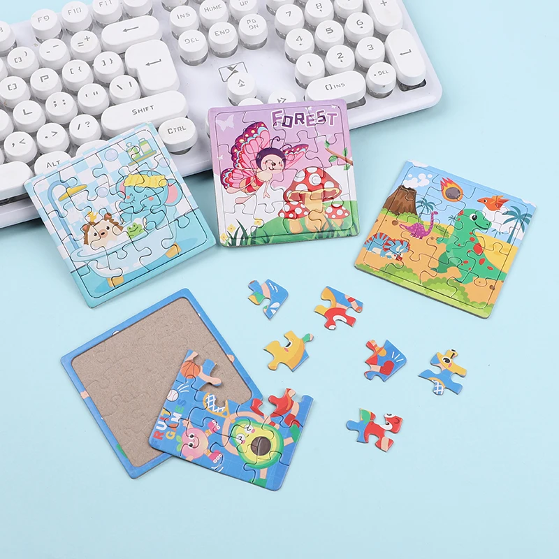 10/20Pcs Mini Cartoon Animal Puzzles Paper Jigsaw Kids Birthday Party Favors Gift School Rewards Pinata Filler Educational Toys