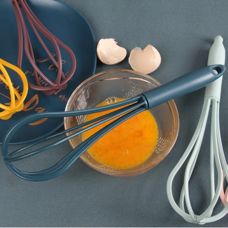 1Pcs Multifunctional Rotary Manual Egg Beater Mixer Mini Plastic Kitchen Egg Whisk Bake Tool Agitator Silicone Whisk egg beater rotary whisk