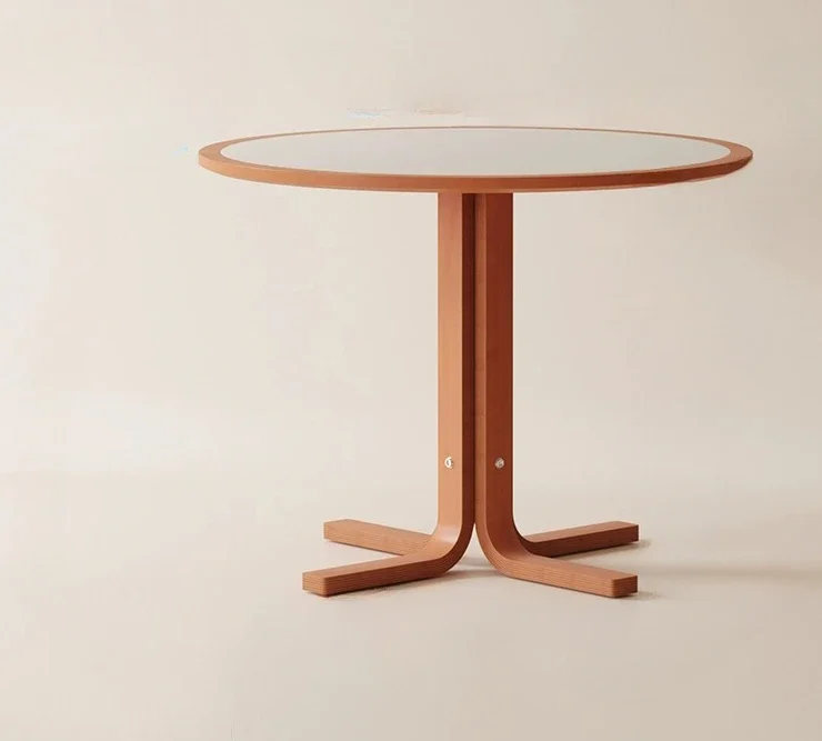 

Zhonggu Stone Plate Dining Table Solid Wood White Round Table Household round Dining Table French Dining Tables and Chairs Set