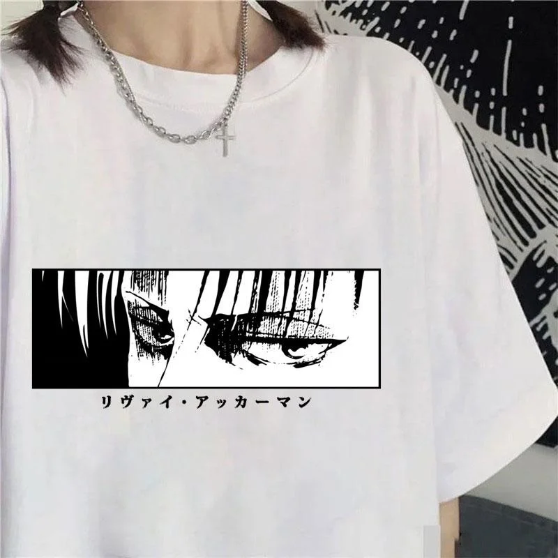 

Hot Levi Ackerman T-shirts Unisex Streetwear Fashion Personality Loose T Shirt Casual Anime Tees Top