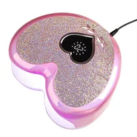 96W Nail Dryer Lamp with Rhinestone Nail Gel Dryer Pedicure Machine LED light for Nails Heart Shaped Nail Drill and UV Lamp Set 1