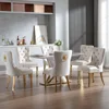 Dining Chairs Set of 6, Luxury Velvet Tufted Legs & Nailhead Trim, Back Lion Head Pull Ring & Rhomboid Pattern, Kitchen Chairs 4