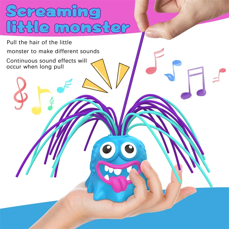 

Squishy Screaming Monster Novelty Toy Fun Decompression Venting Hair Pulling Stress Relief Gifts for Kids Squeeze Fidget Toy
