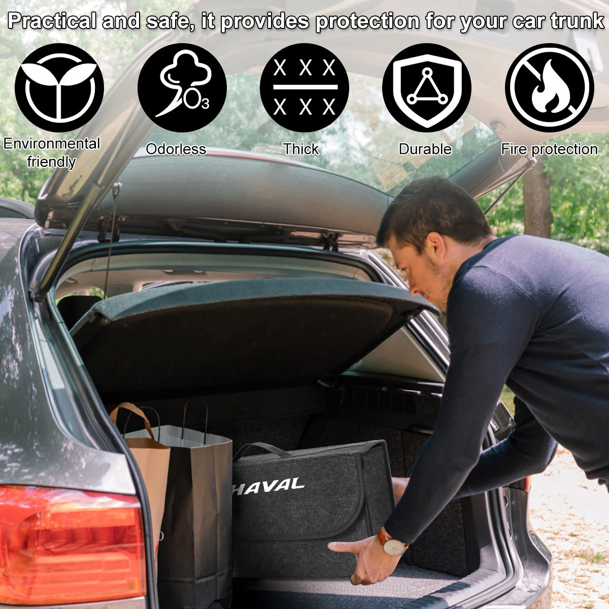 Kofferraum-Organizer-Box, große Kapazität, faltbare Aufbewahrungstasche für Great Wall Haval H6 H5 H7 Dargo M6 H9 H6S F7 F7X Jolion X DOG XY – Detail 9
