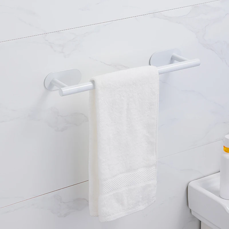 Bathroom Hardware Set Toilet Paper Towel Holder Hook No Drilling Stainless Steel Self-adhesive Towel Ring Robe Hook