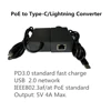 PoE power network card POE to USB Type-C/Lightning converter 2