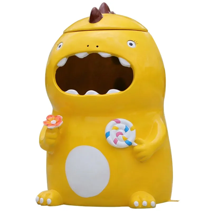 

Уличные садовые Ландшафтные украшения, Креативные украшения для сада из стекловолокна в виде динозавра, мусорного бака, скульптурные украшения