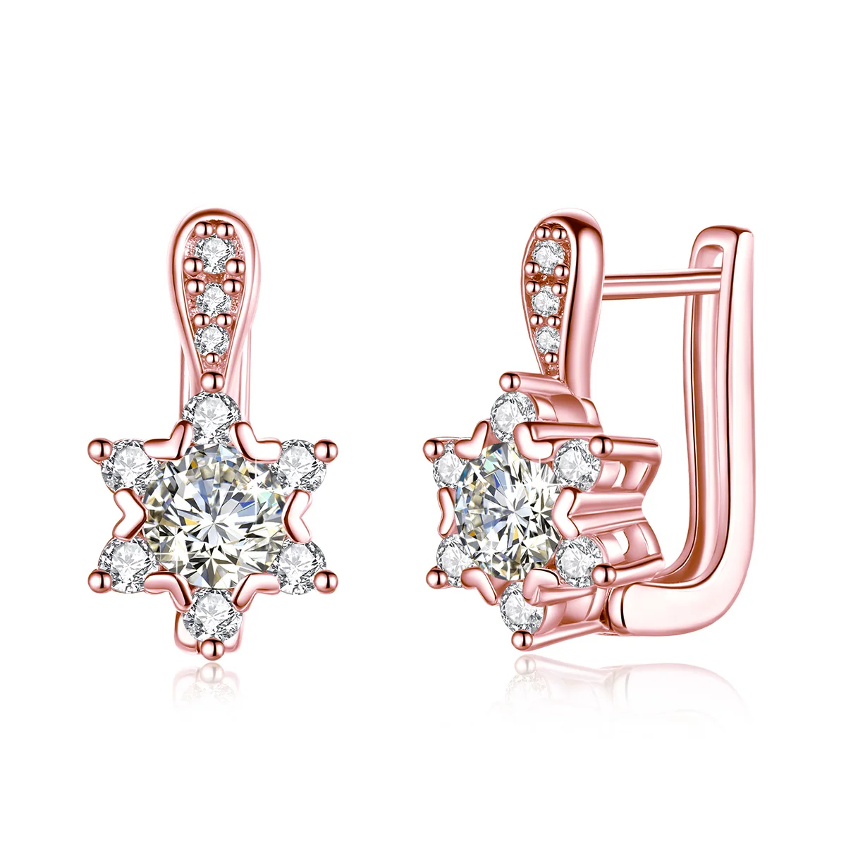 

Hexagram Moissanite Ear Buckles Earrings for Women Romantic Wedding Accessories 925 Silver Trendy Fine Jewelry Free Shipping