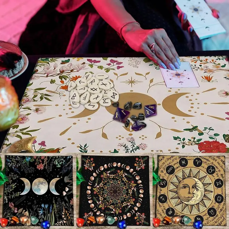 RuneDivinationsTableCoverSquareTarotTableCoverBoardGameTable