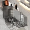 Suction Cup Bathroom Storage Basket Wall Mounted Cosmetic Storage Box Free Punch Shower Shampoo Holder Rack Bath Accessories 2