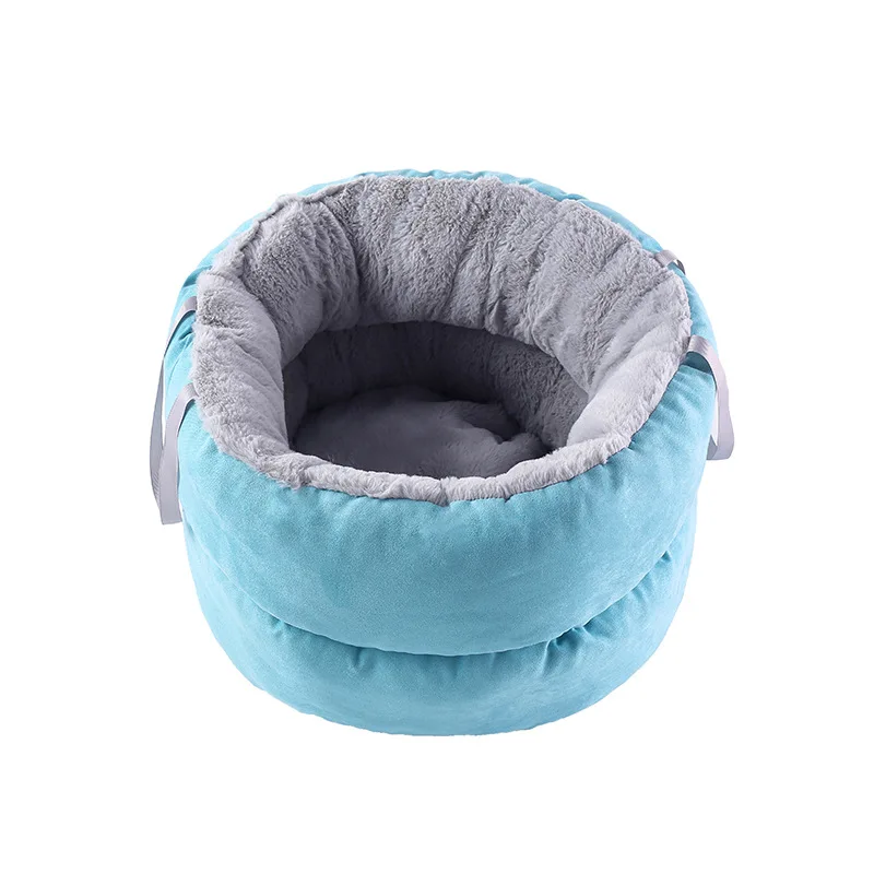 

2023 New Soft Puppy Kennel Small Dog Warm Four Seasons Available Pet Supplies Portable Cat Bag Portable Pet House Cat Hideout