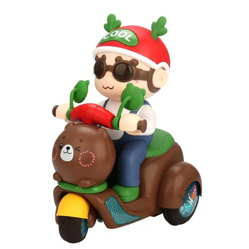 

Toddler Toy Motorcycles Stunt Tricycle Dancing Toy Car Cartoon Bear Stunt Tricycle With Lights Music Interactive Toys For Boys