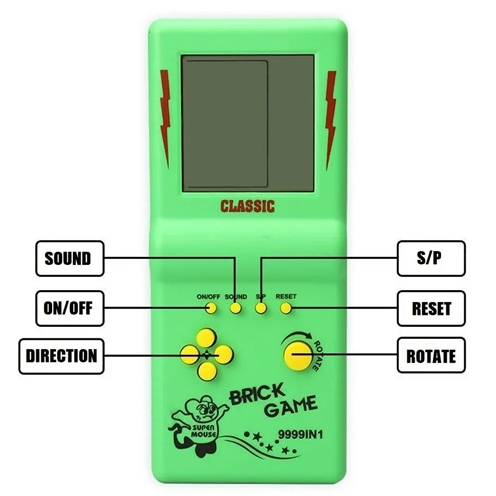 4 Colors Classic Elderly Childhood Gift Mini Portable Game Console BRICK GAME Handheld Players Nostalgic Educational_voghion.com