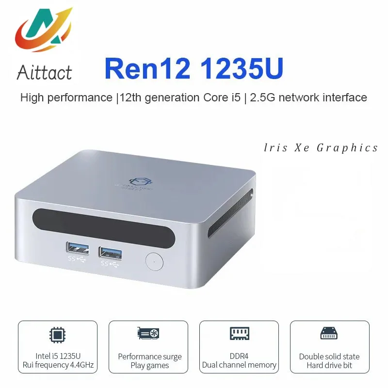 Nuovo 12Th Gen I5-1235U Mini Pc Intel 12Th I5 1235U 10 Core Lris Xe Graphics (Fino A 1.2G) Ddr4 Max 64Gb Windows 11 Wifi6 Mini Pc