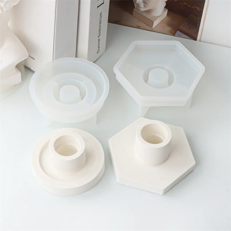 Silicone Mold Aromatherapy Candle Mold Silicone Candle Molds Silicone Candle Mold Cylindrical Candle Mold Candle Mold Beeswax Mold Round rod Candlestick Silicone Mold DIY Hexagonal Candle Holder Concrete Cement Gypsum Mould Epoxy Resin Handicraft Home Decor