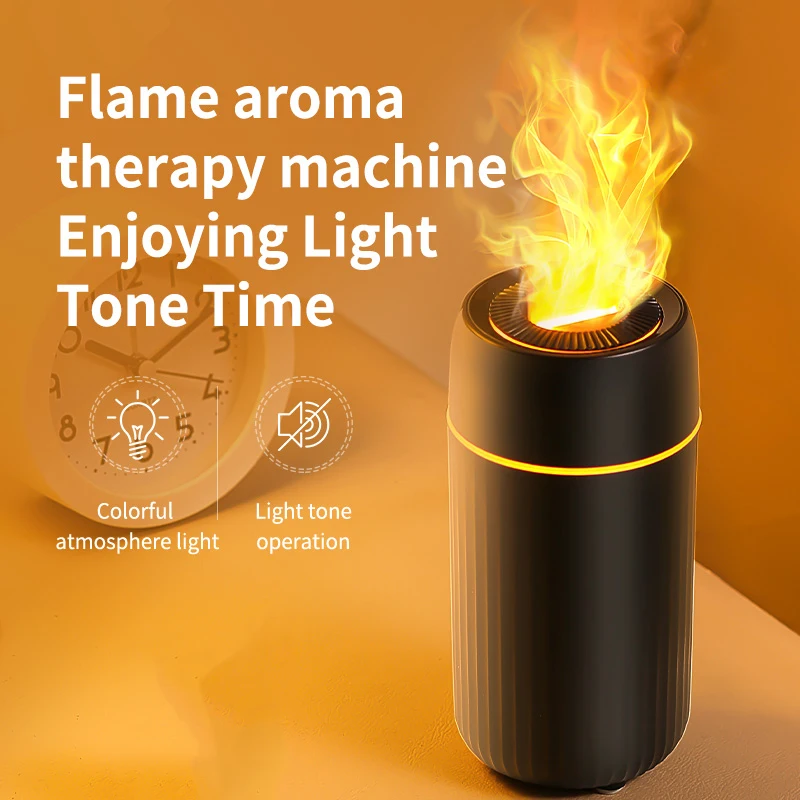 Car Humidifier with Flame Light Silent Aroma Diffuser Home Fragrances Car Air Purifier Aromatherapy 100ml 7 colors Fires