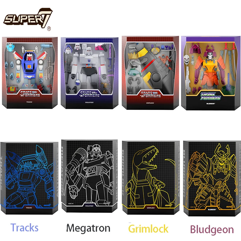 

In Stock SUPER7 Transformers Ultimates! Wave 2 Figures Megatron Grimlock Bludgeon Tracks PVC Anime Action Figures Model Toy