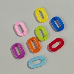 Vibrant Jelly Color Oval Acrylic Chain Connectors - 20 pcs for DIY Jewelry & Accessories (Jelly - mixed)