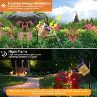 Solar-powered Watering Can With Lights, Solar Garden Light Kettle Outdoor Decor Waterproof For Patio Tent Lawn Christmas Decor 2