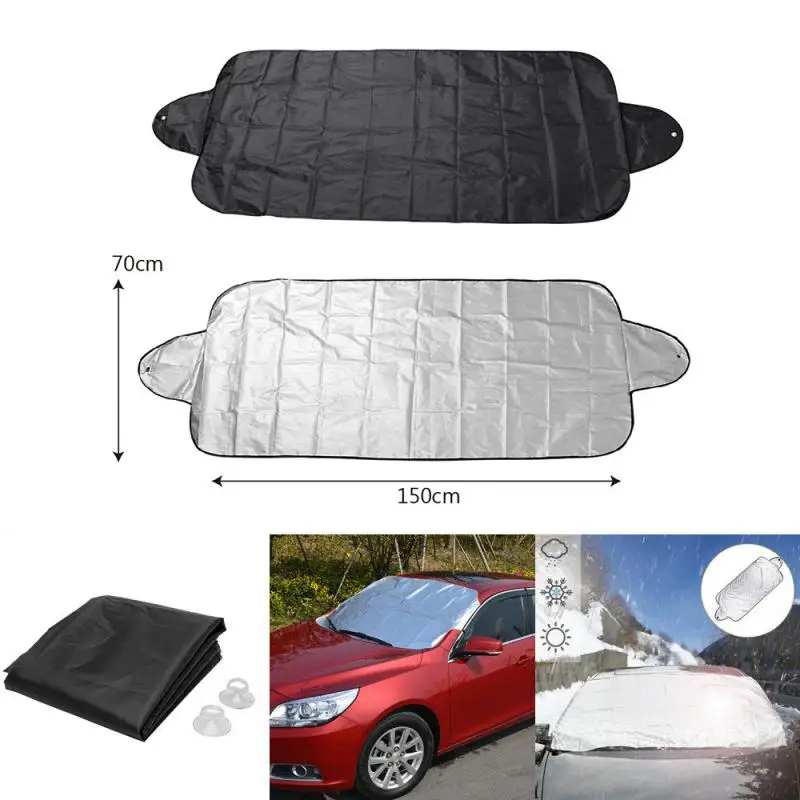Car Winter Windscreen Covers Windshield Frost Cover Ice Snow Shield Front Protector Portable Collapsible Exterior Cover