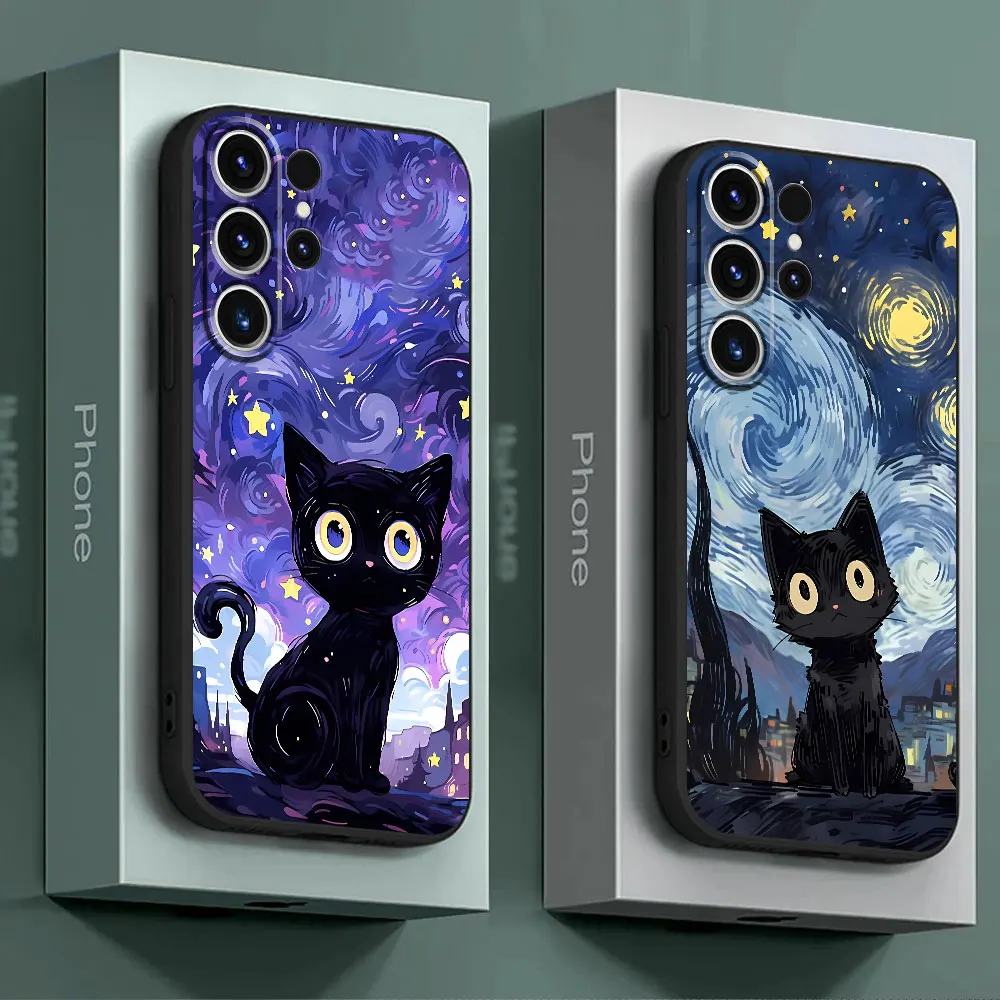 Starry Sky Cat Silicone Phone Case