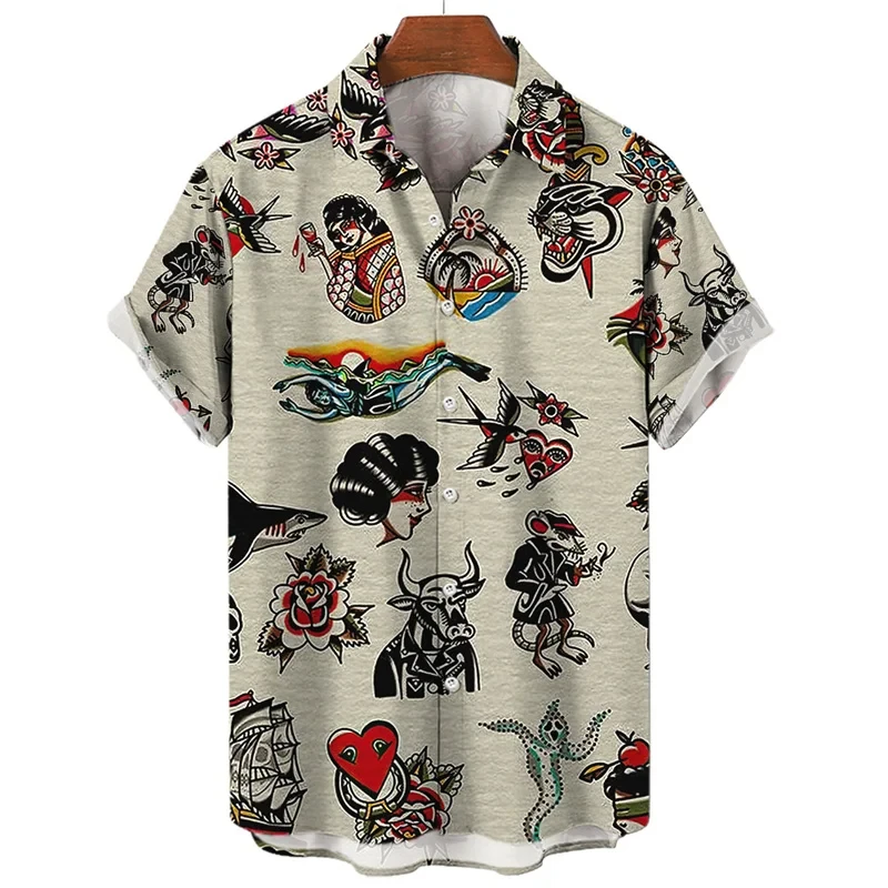 Humanities Theme 3D Printed Men Shirt Man/Women Casual Fashion Short Sleeves Shirts Lapel Button Tops Oversized Unisex Clothing 3