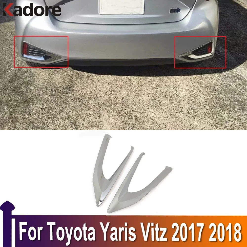 Yp ABS Chrome Fog Lamp Light Cover Chrome Trim For Toyota Yaris 2014-2017