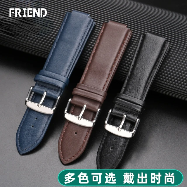 For Louis Vuitton Men's Women's First Layer Cow Leather Watch Strap LV  Leather Watch Band Black Raised Mouth 10 12mm Watchband - AliExpress