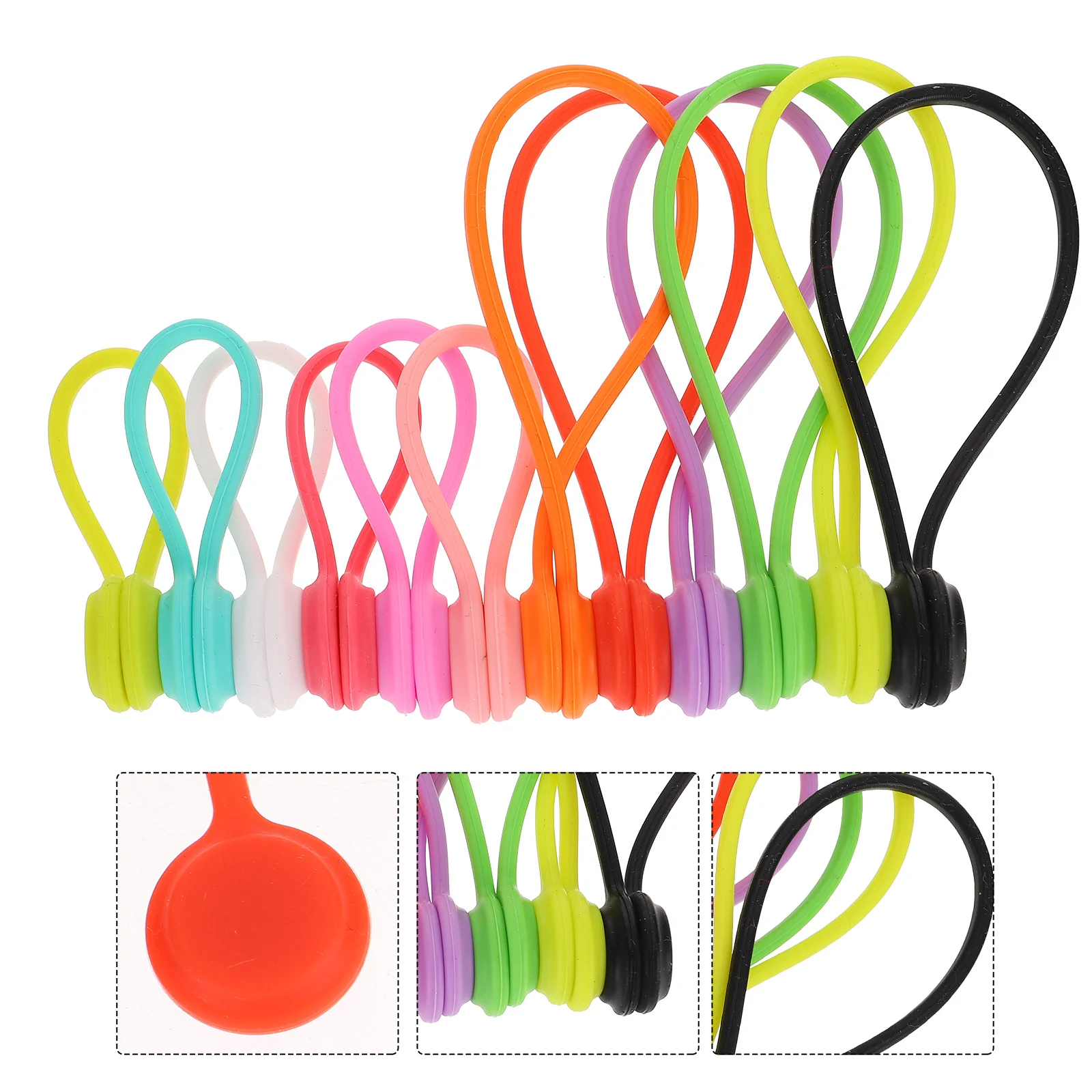 

Cable Magnetic Ties Cord Straps Tiesilicone Strap Reusable Winders Organizer Winder Rubber Binding Organization Usb Wire