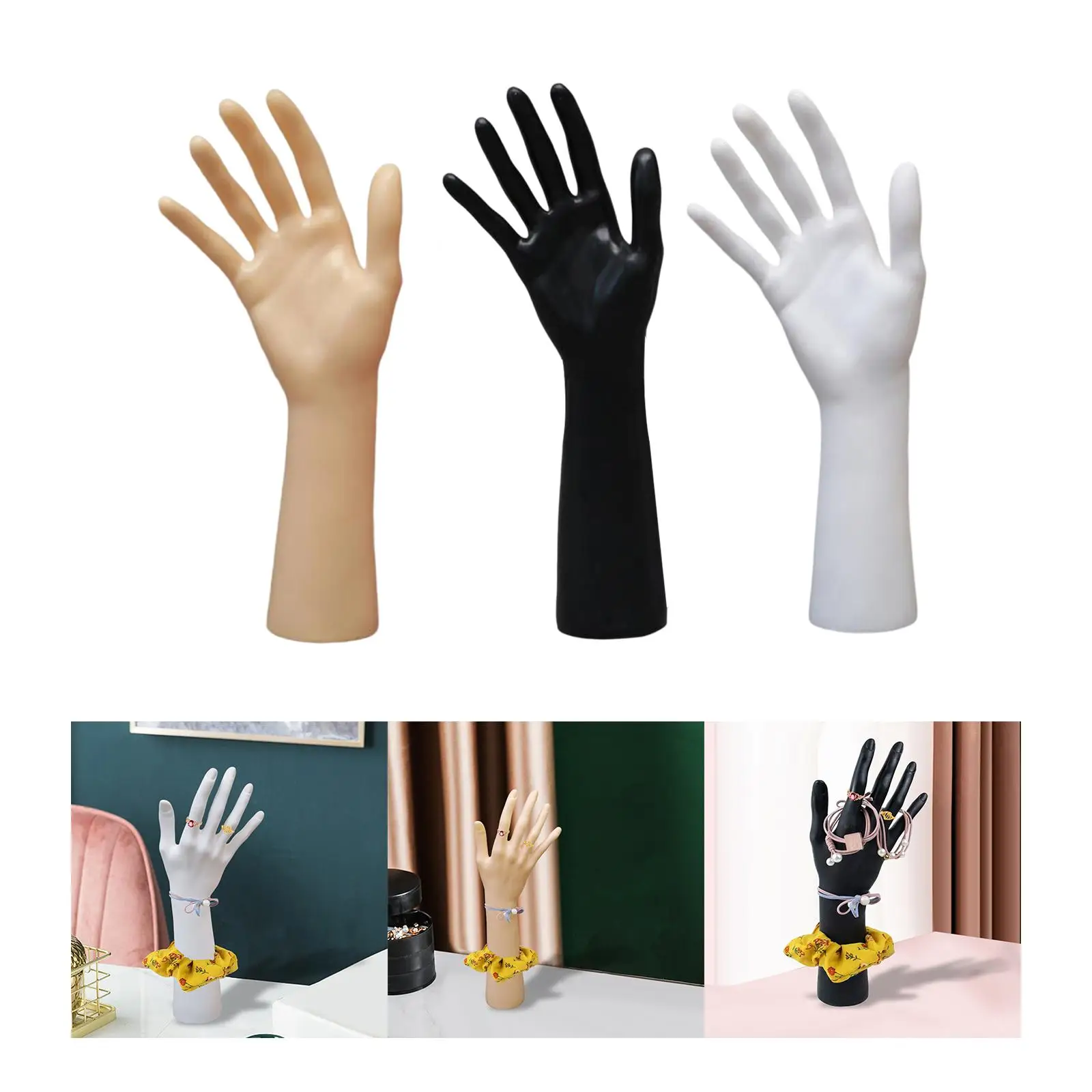 Mannequin Hand Jewelry Display Holder Long Arm Support Manikin rings Showing Hand Model for Bracelets Chains Rings Shops