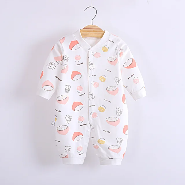 Cotton Baby Jumpsuit Baby Long Sleeve Toddler Romper Clothes Newborn Cute Romper Baby Home Clothes Baby Girl Winter Clothes C