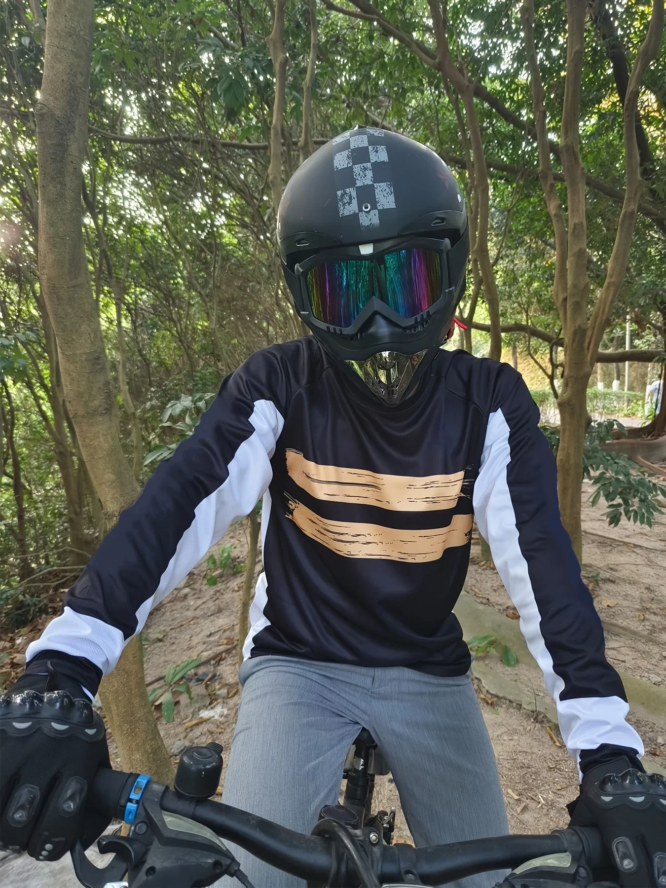 Bike Cycling Jersey Bike Cycling Clothes Outdoor Men's Long Sleeve Round Neck Quick-drying Riding motorcycle Mountain bike racing jersey